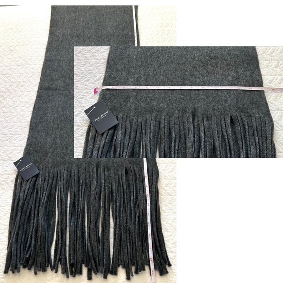 NWT Lucky Brand Extra Long Fringed Scarf Med Charcoal Grey - Picture 11 of 13